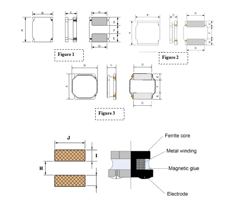 NR Series SMD Inductors Shape and Dimensions