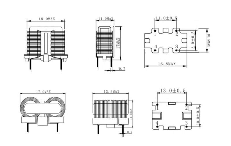 SUQ Series Flat Common Mode Choke Inductor