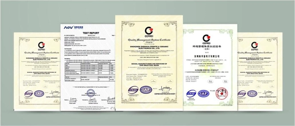 Zhenhua Certifications